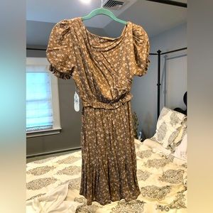 Altared State mocha floral dress. Size XS